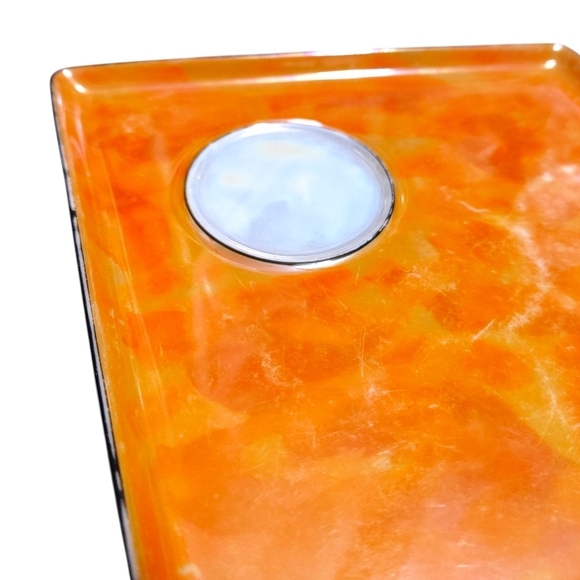 Vintage 1920s Atlas Lusterware Orange Playing Card Serving Plates China 4 Piece - Picture 6 of 13